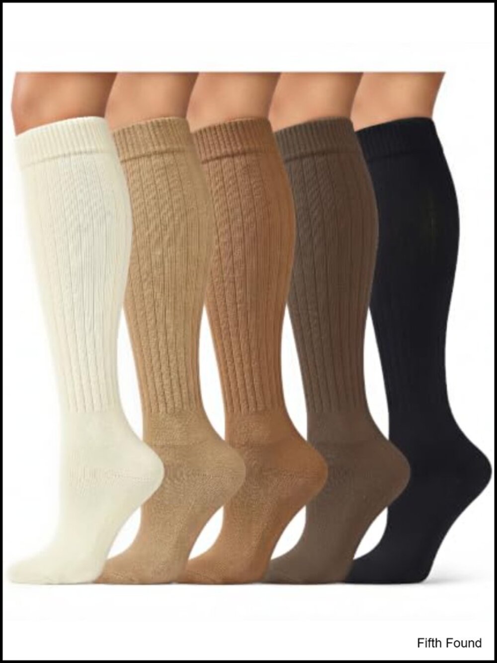 5 Pairs Slouchy Socks for Women Cotton Knee High Scrunch Boot Socks